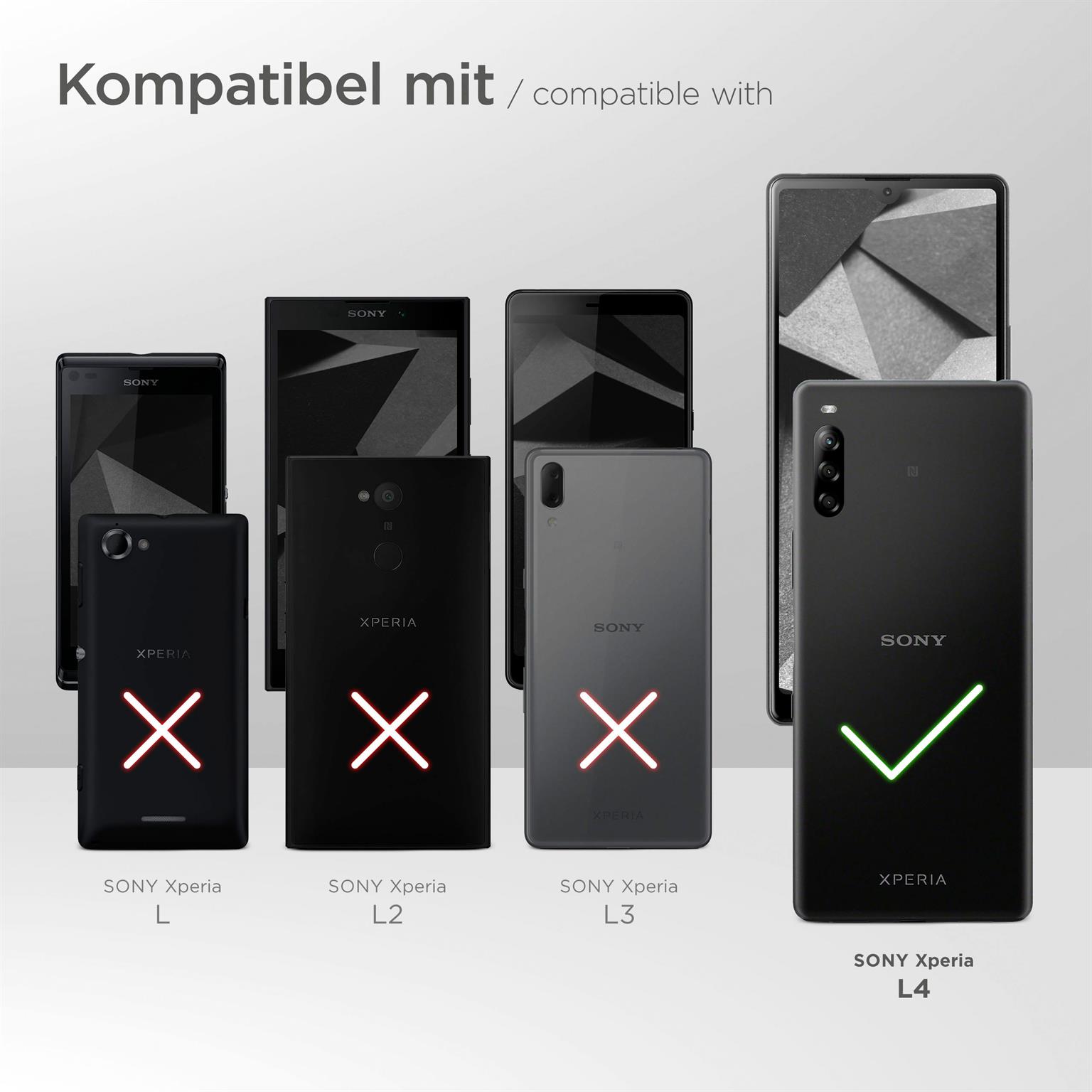 ONEFLOW Zeal Case für Sony Xperia L4 – Handy Gürteltasche aus PU Leder mit Kartenfächern