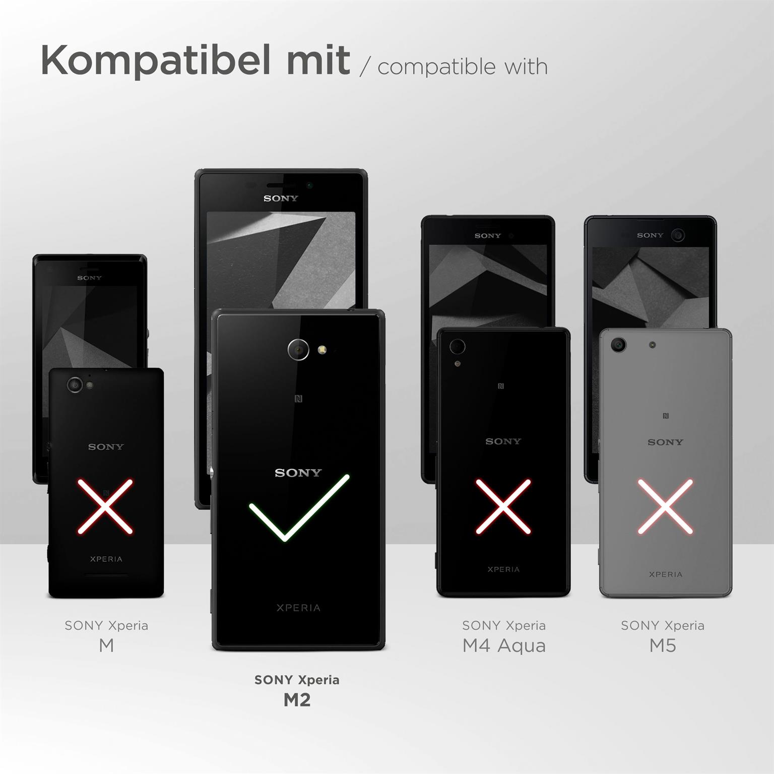 ONEFLOW Zeal Case für Sony Xperia M2 – Handy Gürteltasche aus PU Leder mit Kartenfächern