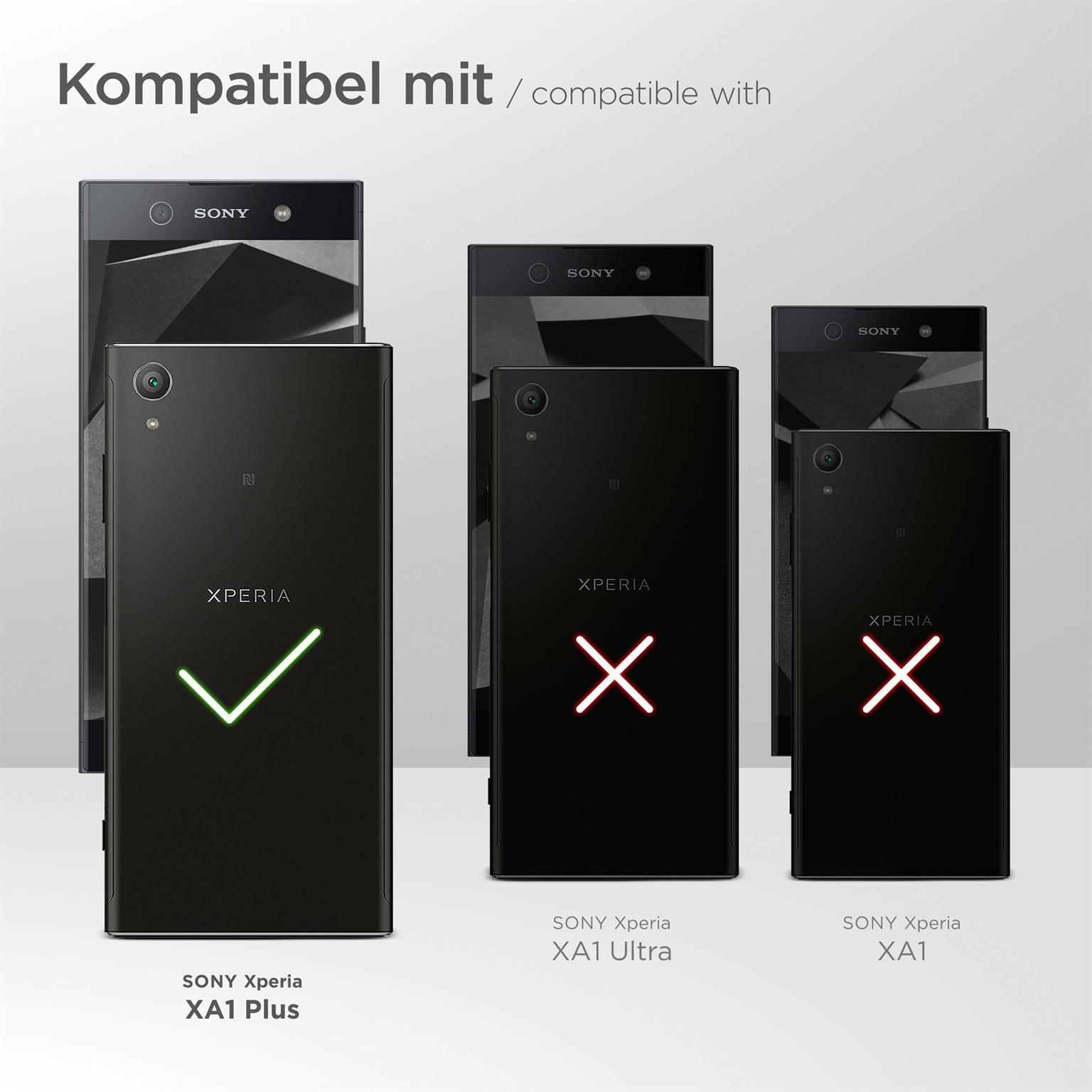 moex Flip Case für Sony Xperia XA1 Plus – PU Lederhülle mit 360 Grad Schutz, klappbar