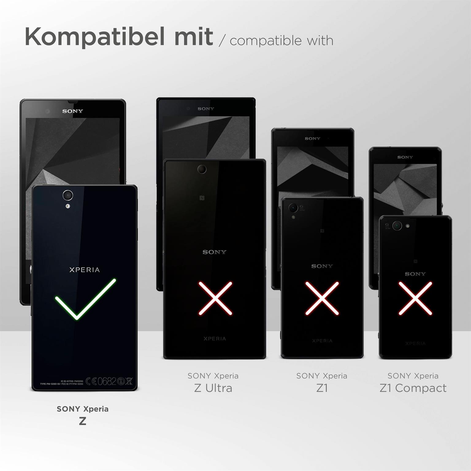 moex Purse Case für Sony Xperia Z – Handytasche mit Geldbörses aus PU Leder, Geld- & Handyfach