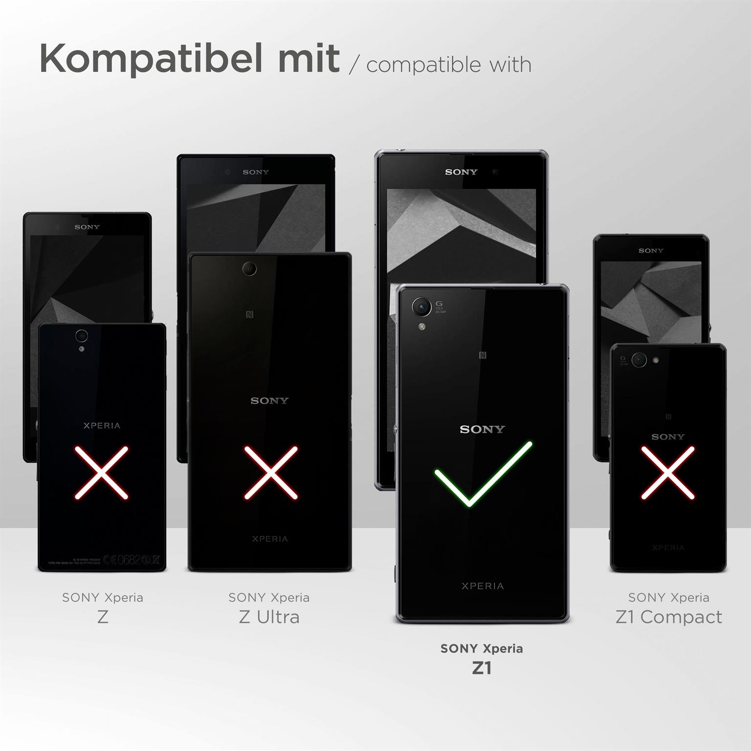 moex Aero Case für Sony Xperia Z1 – Durchsichtige Hülle aus Silikon, Ultra Slim Handyhülle