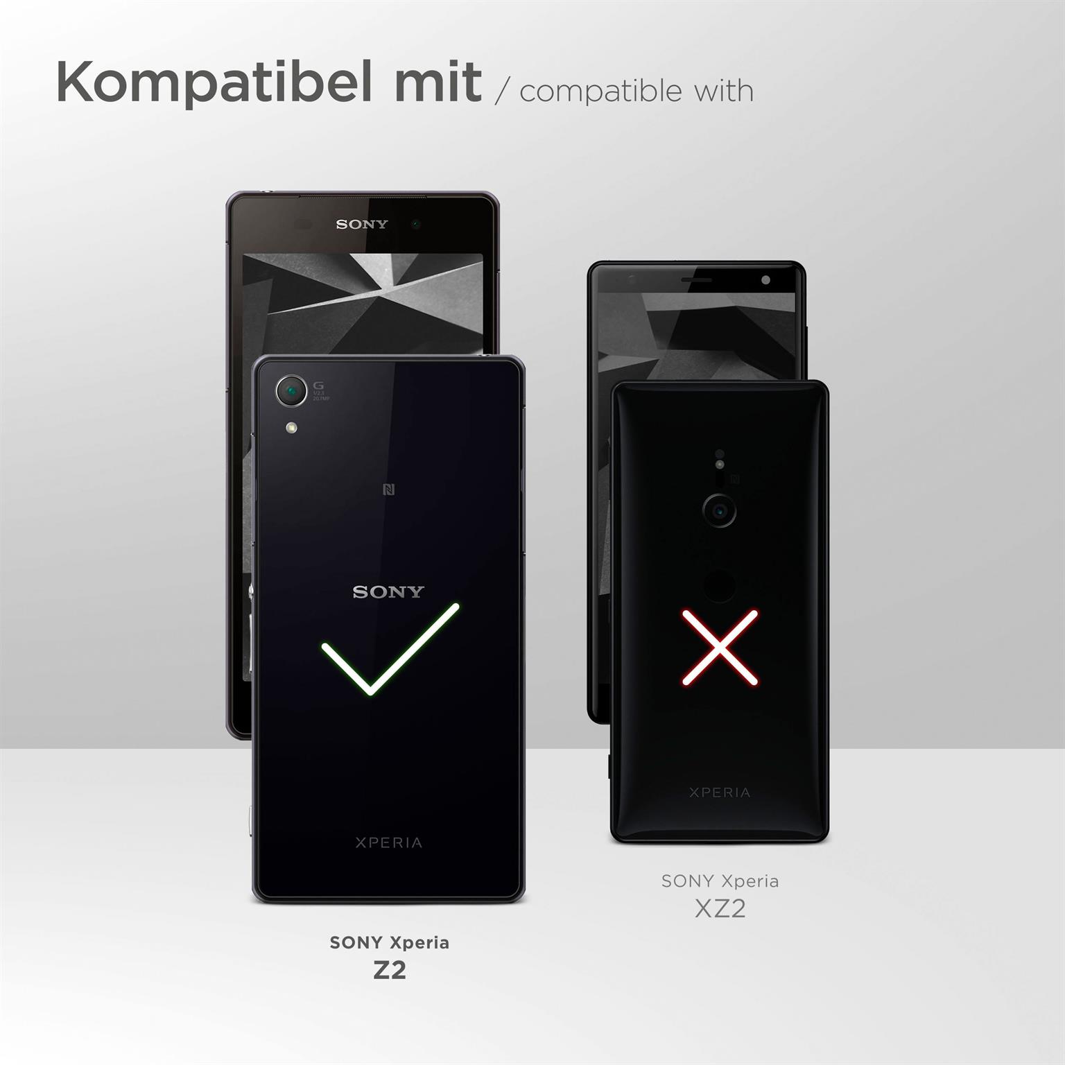 moex Flip Case für Sony Xperia Z2 – PU Lederhülle mit 360 Grad Schutz, klappbar