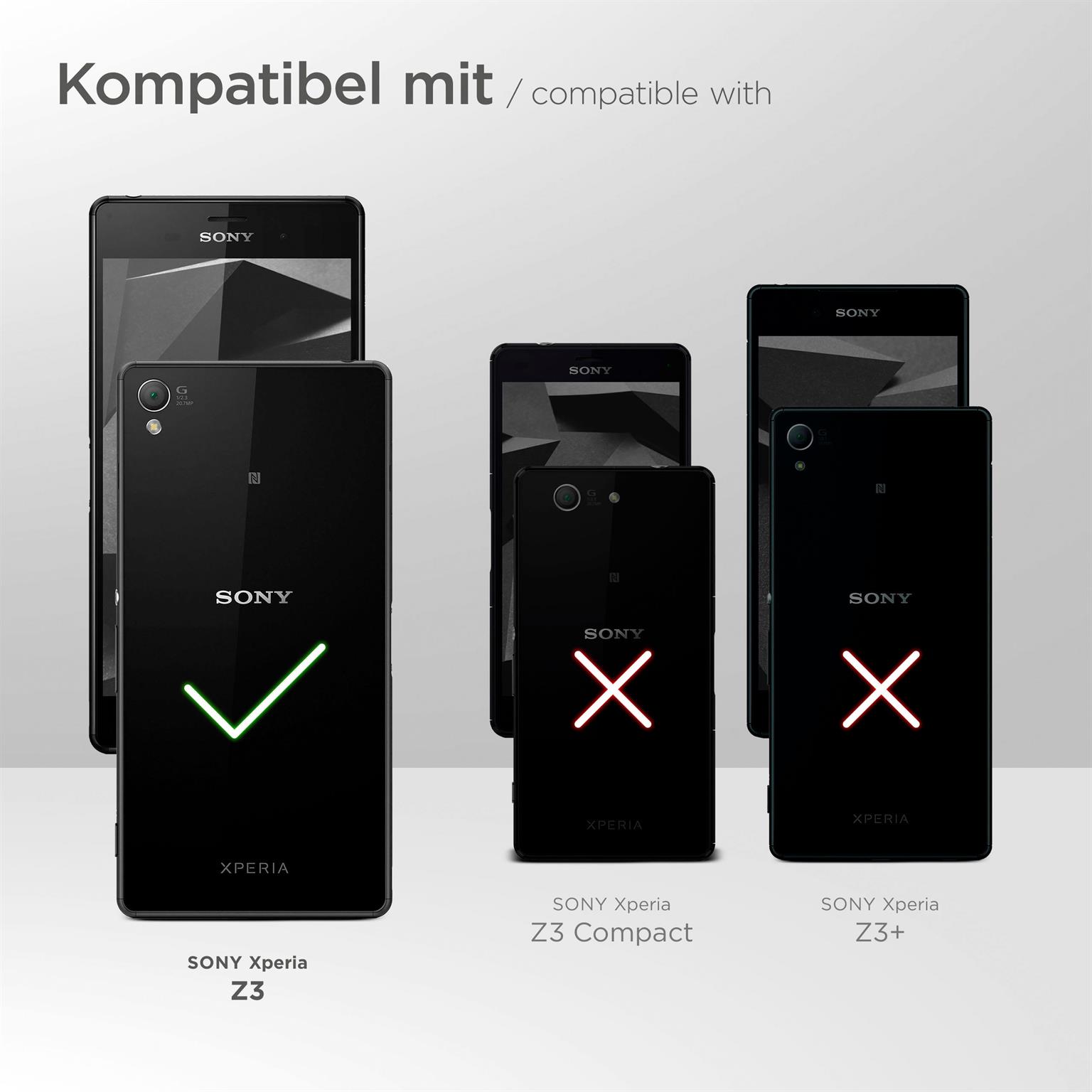 moex Pull Case für Sony Xperia Z3 – Handyhülle zum Einstecken mit Ausziehhilfe