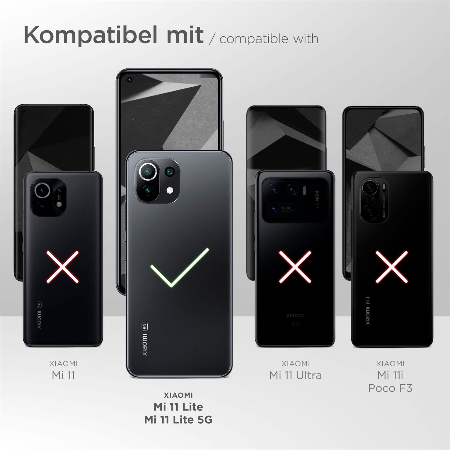 moex Dex Case für Xiaomi Mi 11 Lite 5G – Handytasche mit abnehmbarem Schultergurt und Gürtelschlaufe