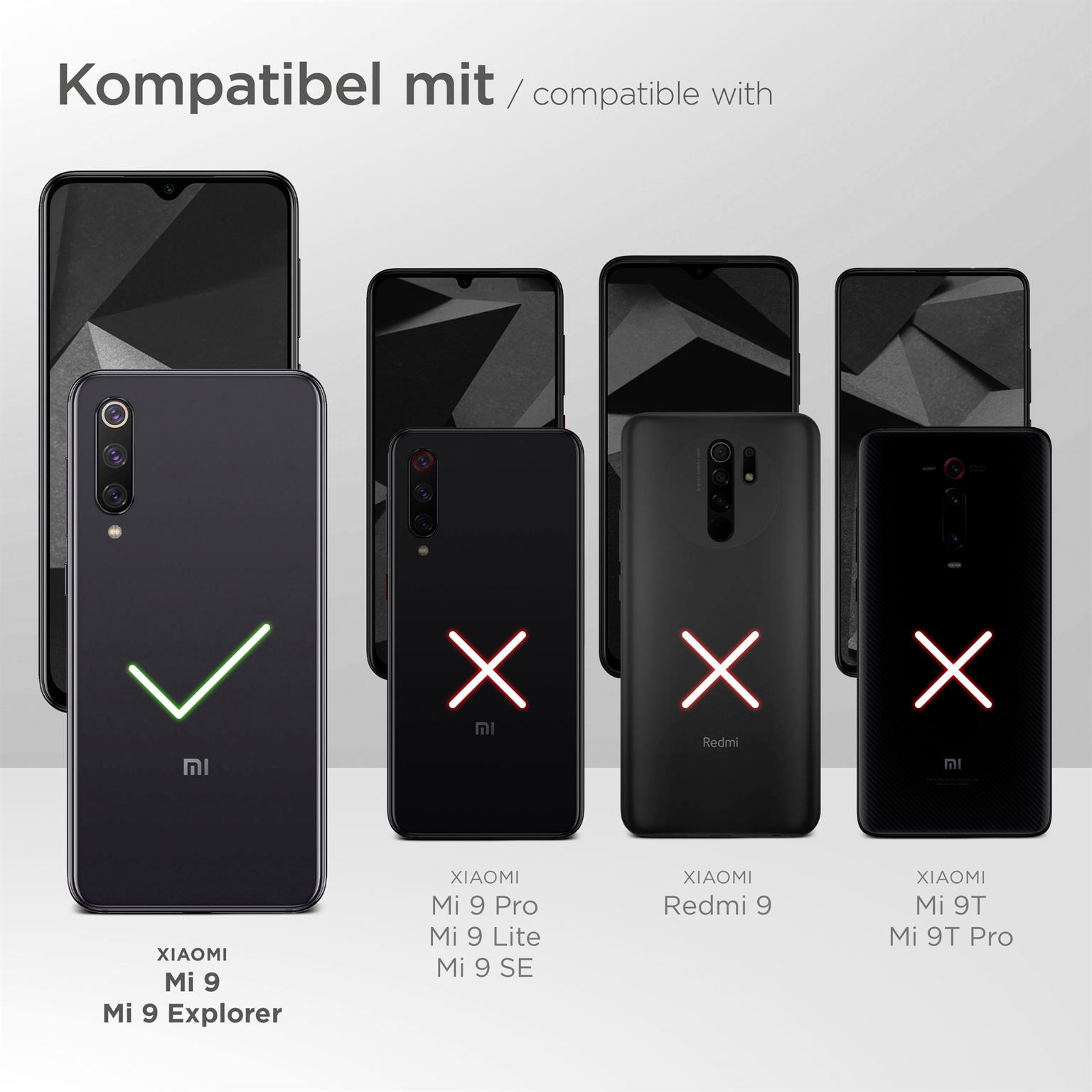 moex Plug Case für Xiaomi Mi 9 Explorer – Handy Gürteltasche aus PU Leder mit Magnetverschluss