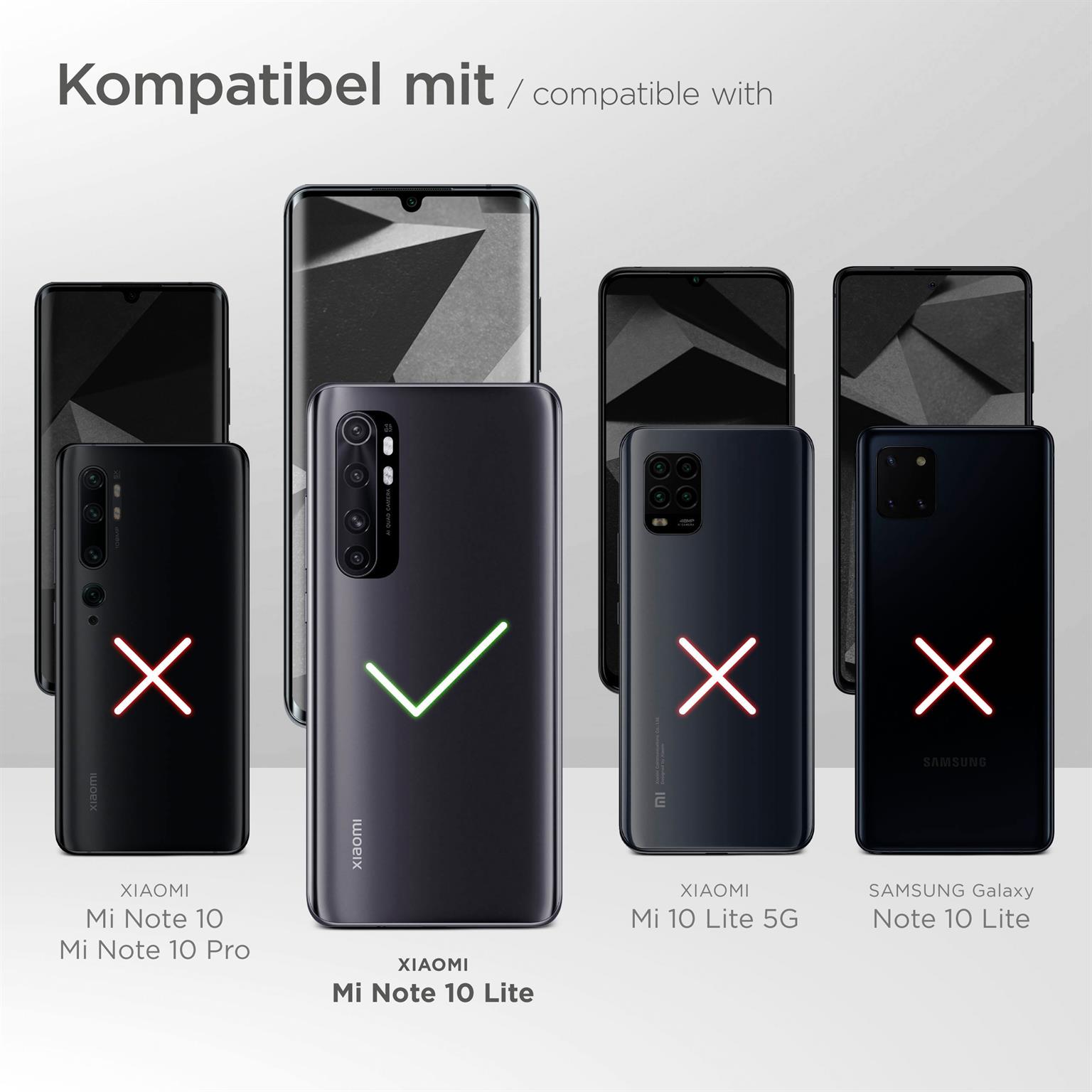 moex FlexProtect Klar für Xiaomi Mi Note 10 Lite – Schutzfolie für unsichtbaren Displayschutz, Ultra klar