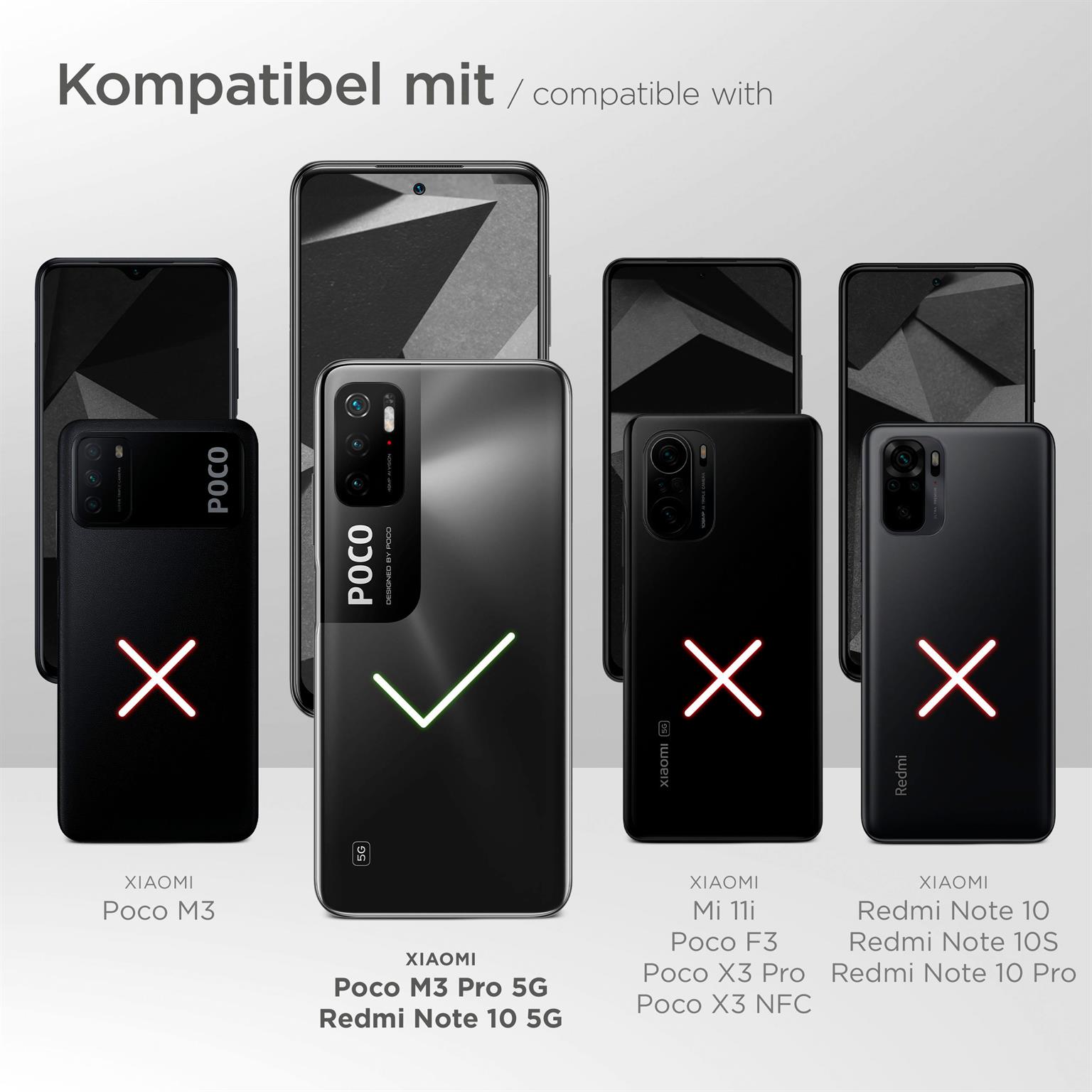 moex ShockProtect Klar für Xiaomi Poco M3 Pro 5G – Panzerglas für kratzfesten Displayschutz, Ultra klar