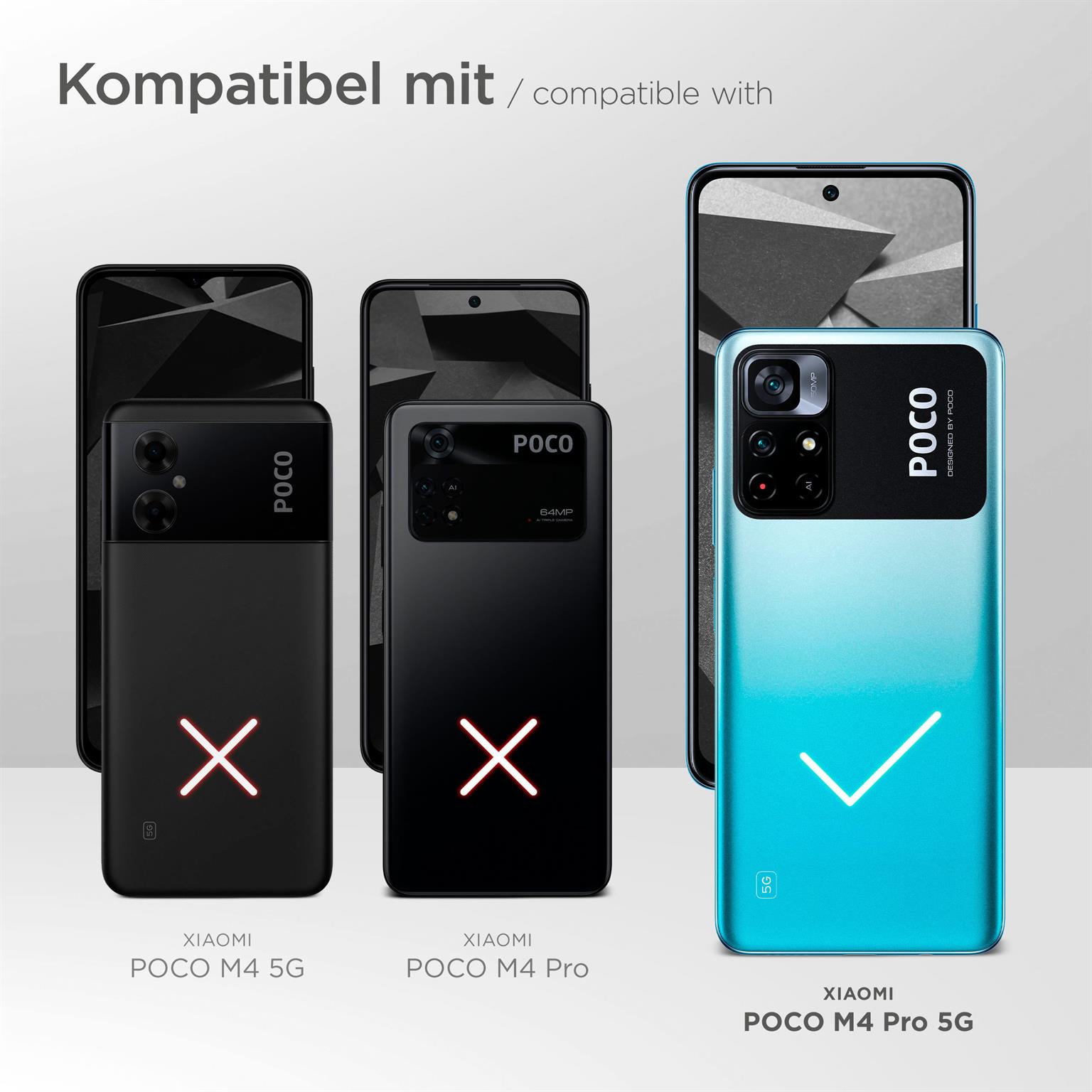 moex Book Case für Xiaomi Poco M4 Pro 5G – Klapphülle aus PU Leder mit Kartenfach, Komplett Schutz
