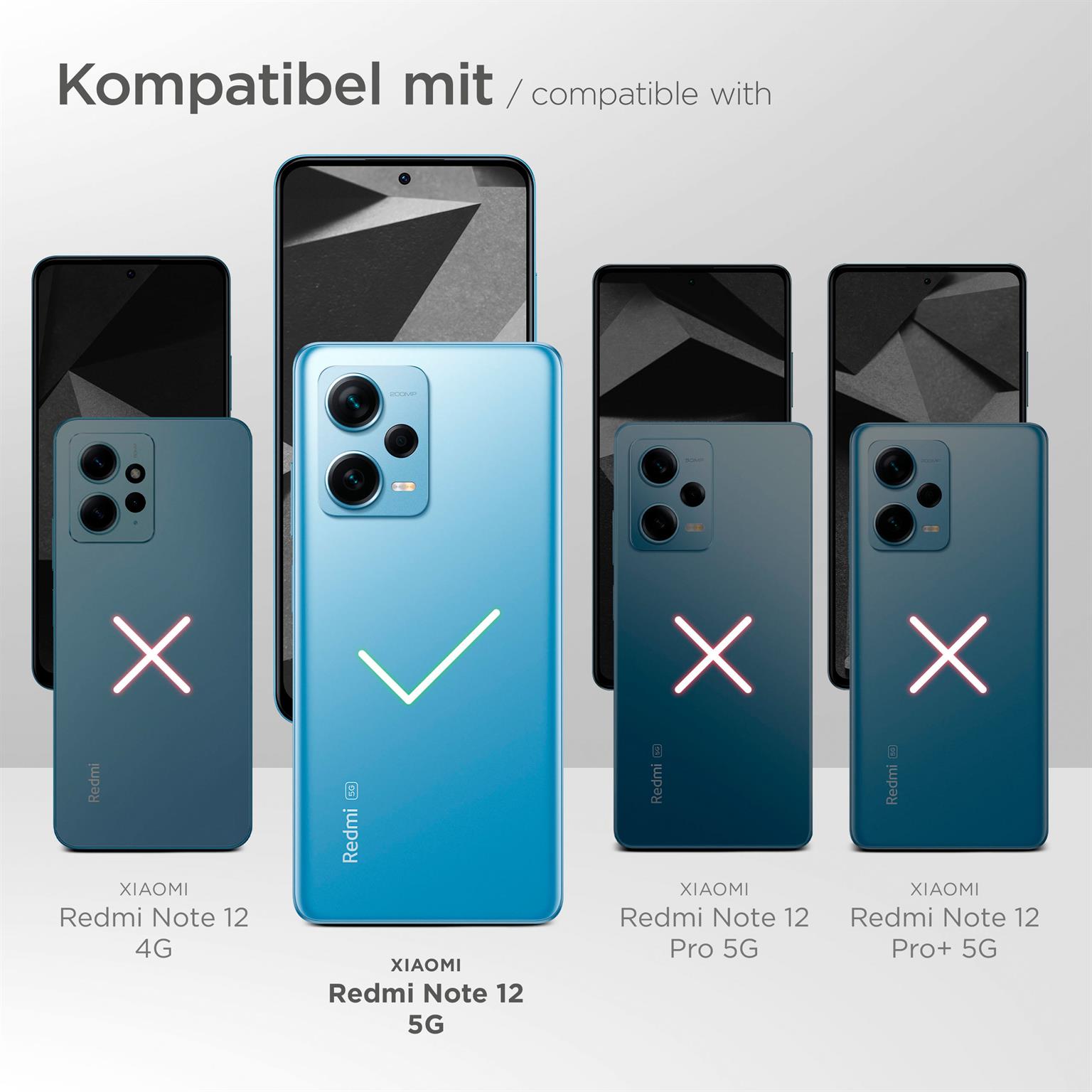 moex Book Case für Xiaomi Redmi Note 12 5G – Klapphülle aus PU Leder mit Kartenfach, Komplett Schutz