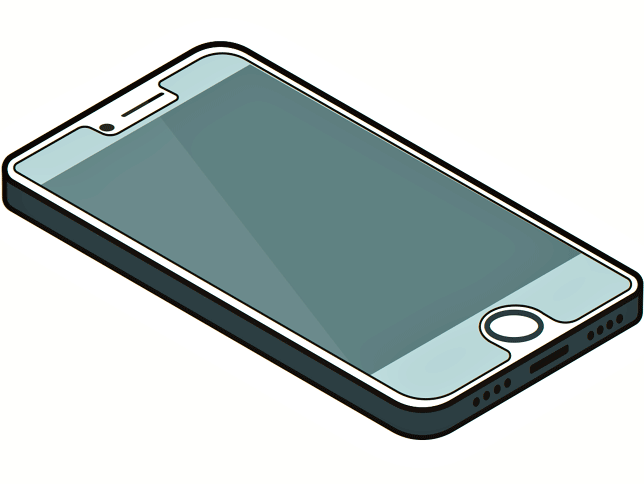 Das Handydisplay wird mit der neu angebrachten Schutzfolie gezeigt