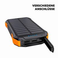 Choetech Powerbank mit induktivem Laden 10000 mAh – Qi Solar Powerbank, USB-C, USB-A, Solar Ladegerät
