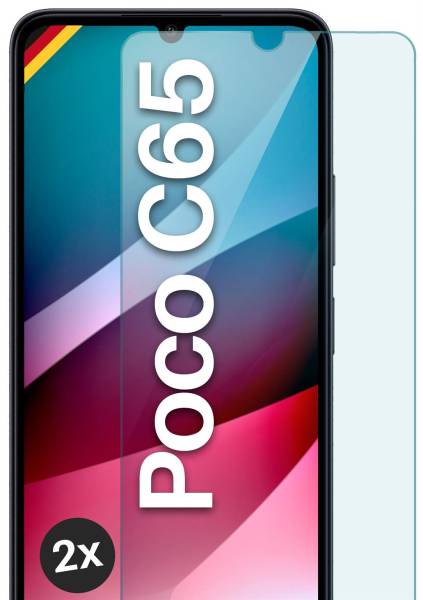 moex ShockProtect Klar für Xiaomi Poco C65 – Panzerglas für kratzfesten Displayschutz, Ultra klar