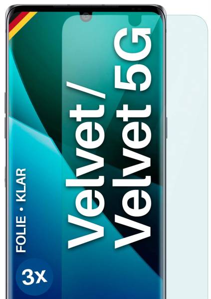 moex FlexProtect Klar für LG Velvet 5G – Schutzfolie für unsichtbaren Displayschutz, Ultra klar