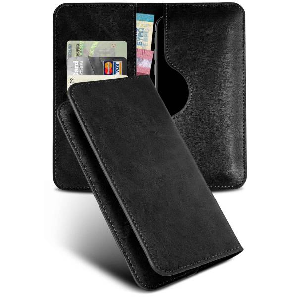 moex Purse Case für Apple iPhone 14 Pro Max – Handytasche mit Geldbörses aus PU Leder, Geld- & Handyfach