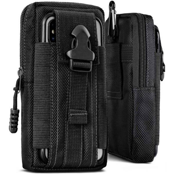 ONEFLOW Survival Case für Xiaomi Mi Note 10 Lite – Handy Gürteltasche aus Oxford Nylon mit Karabiner