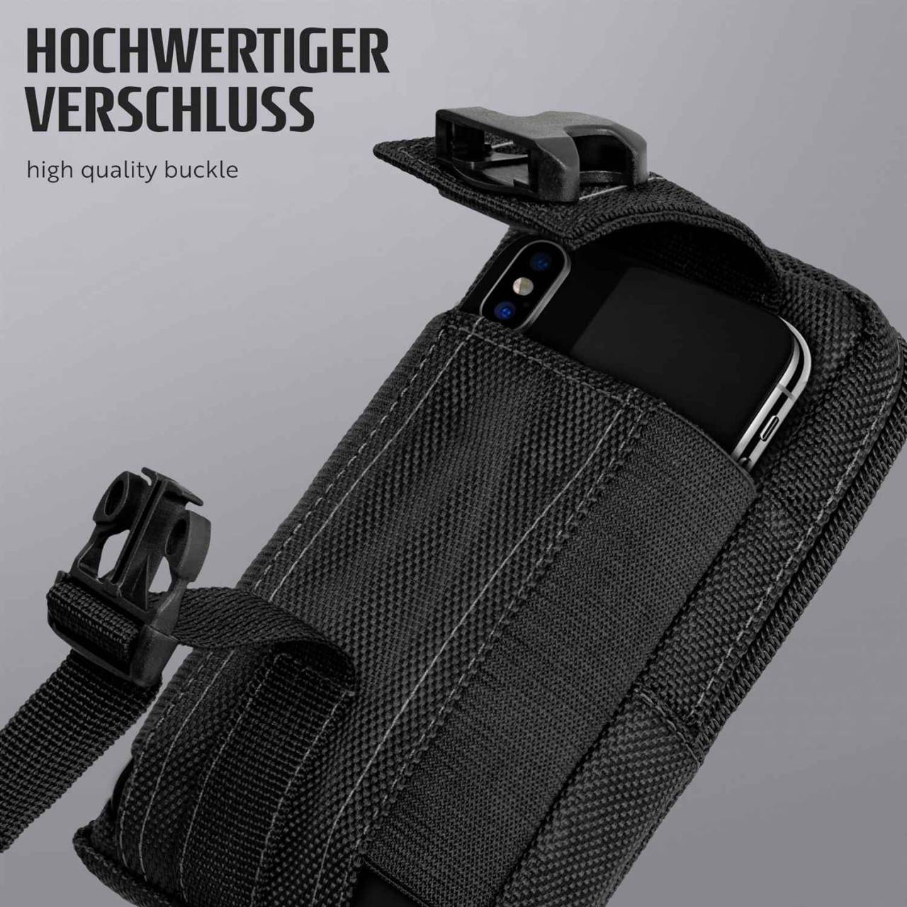 ONEFLOW Survival Case für Samsung Galaxy S21 Plus – Handy Gürteltasche aus Oxford Nylon mit Karabiner