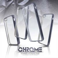 moex Chrome Case für Apple iPhone 5s – Handy Bumper mit Chrom Rand – Transparente Hülle