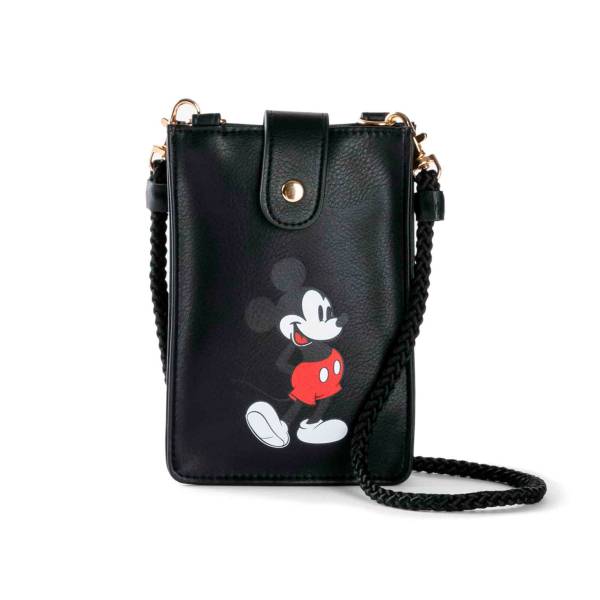 Disney Smartphone-Tasche – Lederoptik Handyhülle, Handytasche Mickey Mouse mit Kordelband