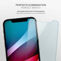 moex ShockProtect Klar für Apple iPhone 12 – Panzerglas für kratzfesten Displayschutz, Ultra klar