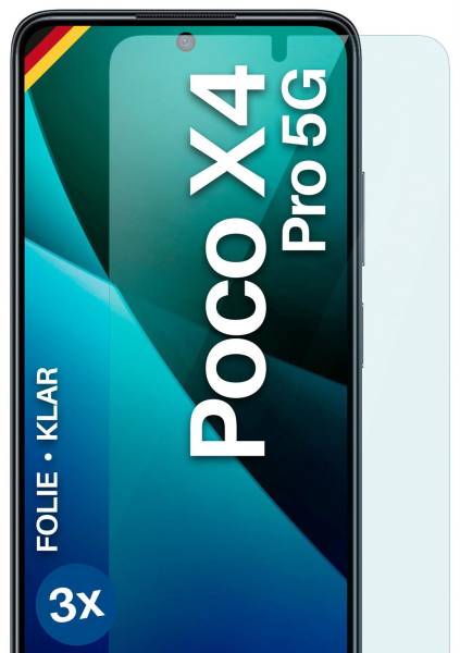 moex FlexProtect Klar für Xiaomi Poco X4 Pro 5G – Schutzfolie für unsichtbaren Displayschutz, Ultra klar