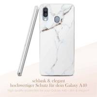 ONEFLOW Sense Case für Samsung Galaxy A40 Designer Hülle aus Silikon, Marmor Muster Handyhülle