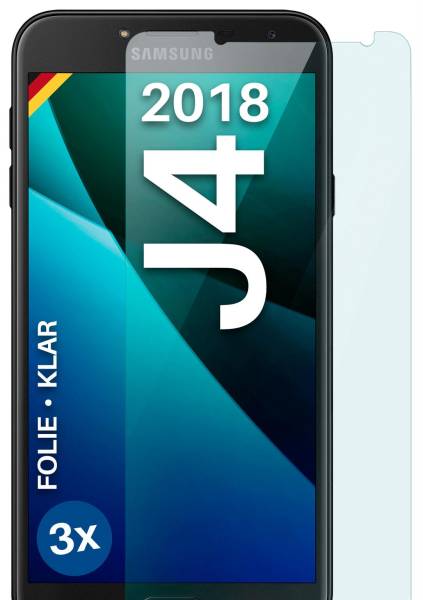 moex FlexProtect Klar für Samsung Galaxy J4 (2018) – Schutzfolie für unsichtbaren Displayschutz, Ultra klar