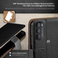 moex Book Case für Motorola Moto G71 5G – Klapphülle aus PU Leder mit Kartenfach, Komplett Schutz