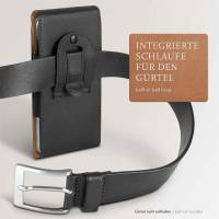 moex Plug Case für HTC Desire 22 Pro – Handy Gürteltasche aus PU Leder mit Magnetverschluss