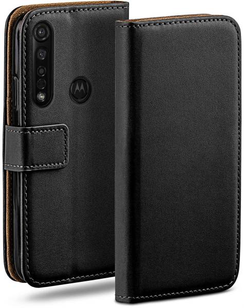 moex Book Case für Motorola Moto G8 Plus – Klapphülle aus PU Leder mit Kartenfach, Komplett Schutz