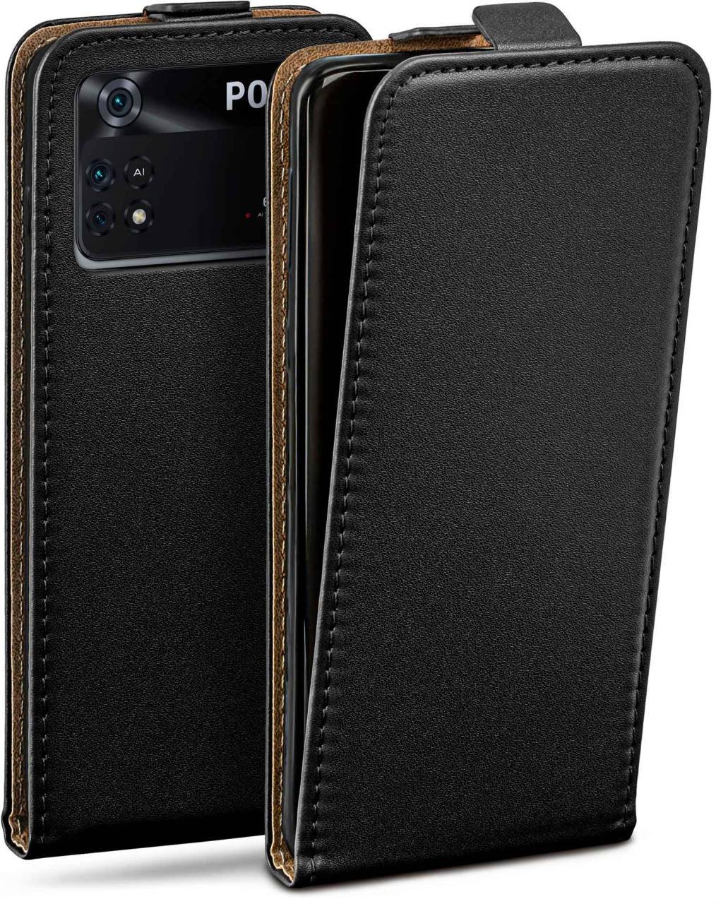 moex Flip Case für Xiaomi Poco M4 Pro – PU Lederhülle mit 360 Grad Schutz, klappbar