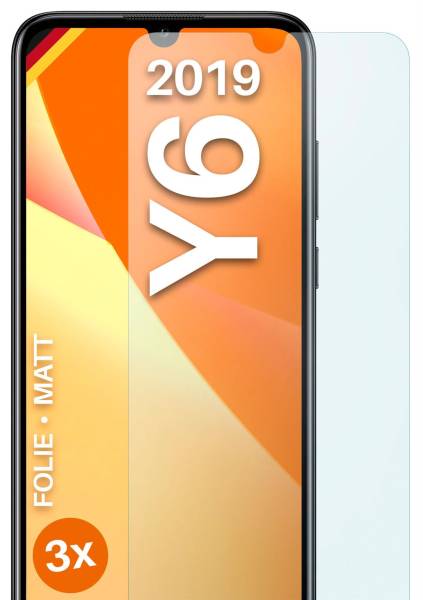 moex FlexProtect Matt für Huawei Y6 (2019) – Anti Reflex Schutzfolie für besten Displayschutz, Matt