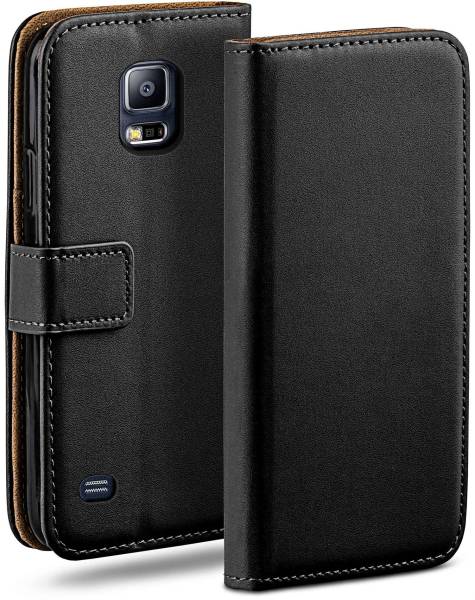 moex Book Case für Samsung Galaxy S5 Neo – Klapphülle aus PU Leder mit Kartenfach, Komplett Schutz