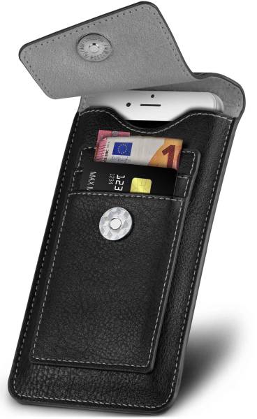 ONEFLOW Zeal Case für LG Q7 Plus – Handy Gürteltasche aus PU Leder mit Kartenfächern