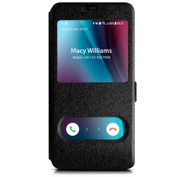 moex Comfort Case für Huawei Mate 20 Pro – Klapphülle mit Fenster, ultra dünnes Flip Case