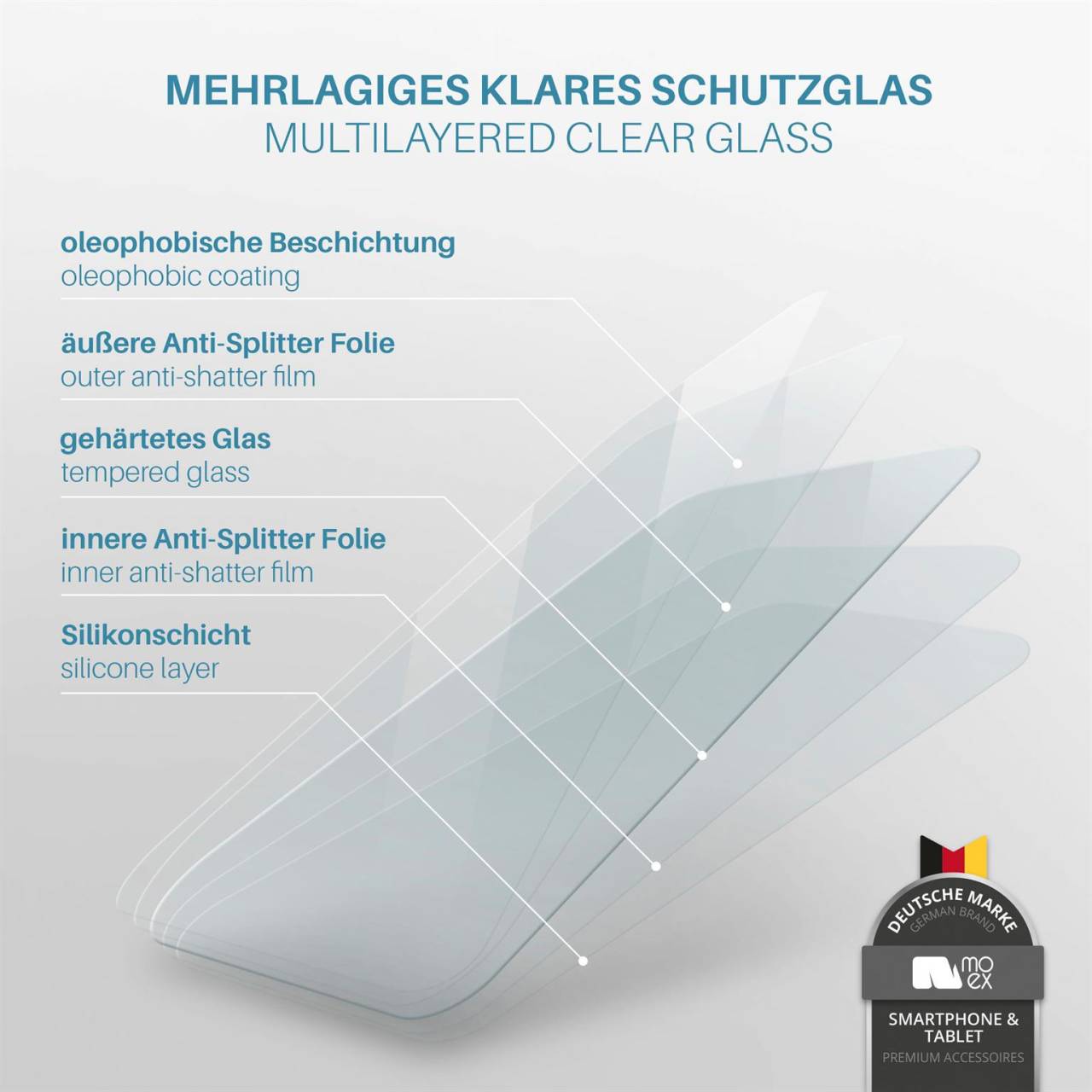 moex ShockProtect Klar für Sony Xperia 10 V – Panzerglas für kratzfesten Displayschutz, Ultra klar