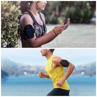 moex Fitness Case für Samsung Galaxy A04s – Handy Armband aus Neopren zum Joggen, Sport Handytasche – Schwarz