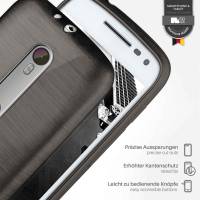 moex Brushed Case für Motorola Moto G3 – Silikon Handyhülle, Backcover in Aluminium Optik