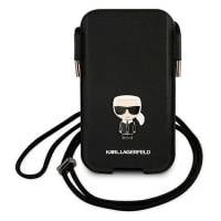 Karl Lagerfeld Saffiano Hardcase Handytasche – Karl Lagerfeld Handyhülle, Smartphone Umhängetasche mit Emblem – weiteres Produktbild 1
