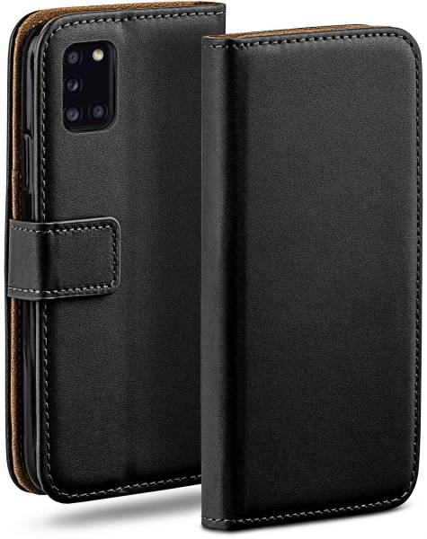 moex Book Case für Samsung Galaxy A31 – Klapphülle aus PU Leder mit Kartenfach, Komplett Schutz