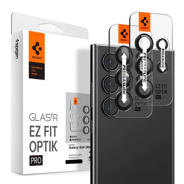 Spigen Glas.tR EZ Fit Optik Pro für Samsung Galaxy S24 Ultra – Hartglasabdeckung für Smartphone Kamera
