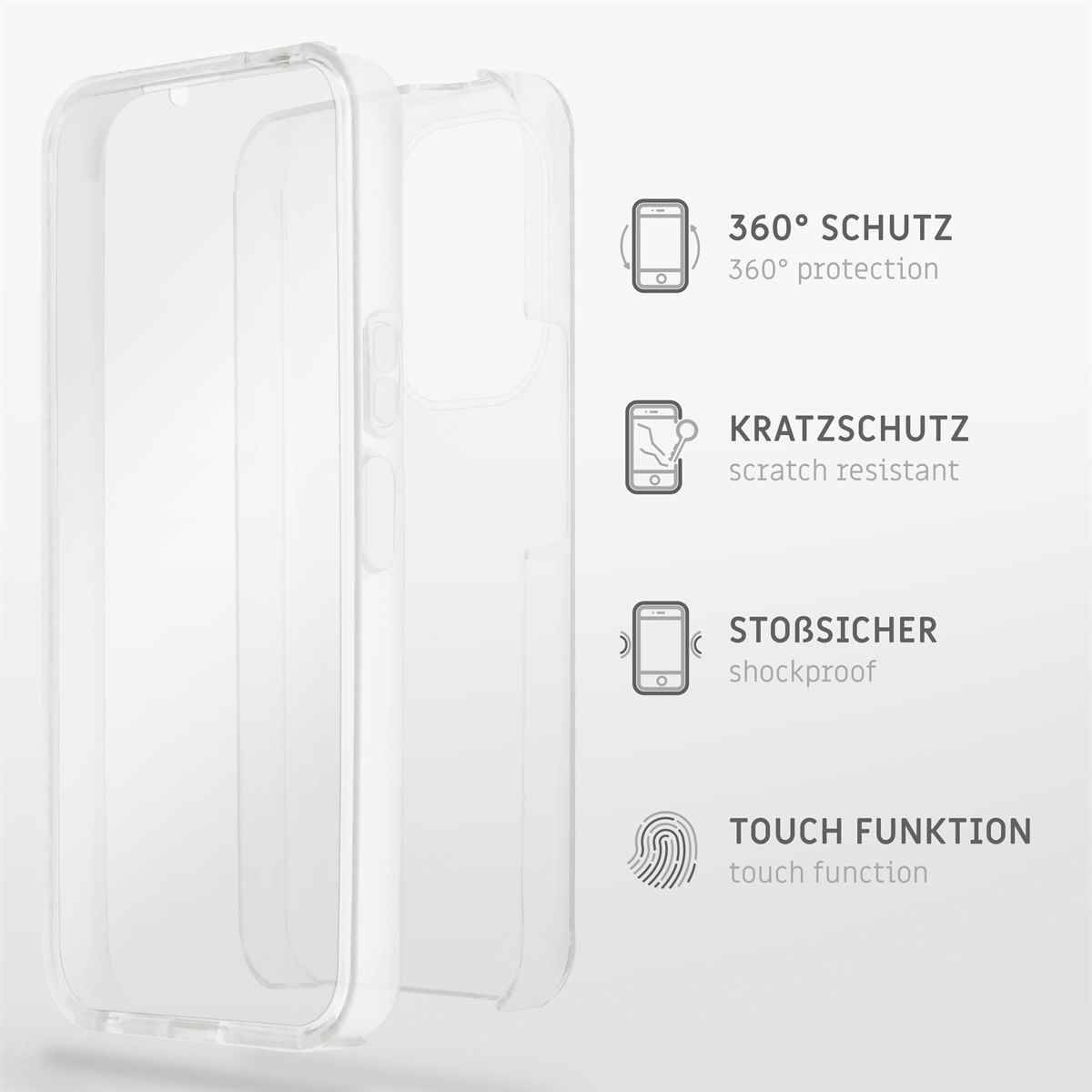 ONEFLOW Touch Case für Xiaomi Redmi Note 13 Pro (4G) – 360 Grad Full Body Schutz, komplett beidseitige Hülle