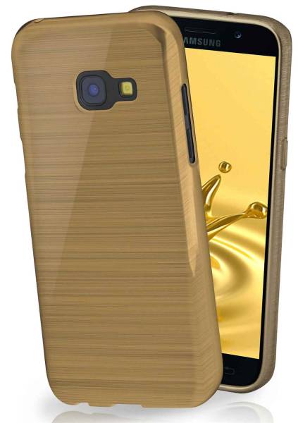 moex Brushed Case für Samsung Galaxy A3 (2017) – Silikon Handyhülle, Backcover in Aluminium Optik