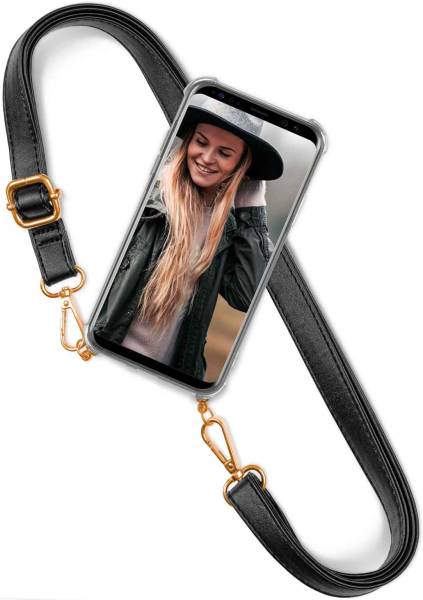 ONEFLOW Twist Case für Apple iPhone 14 Pro Max – Transparente Hülle mit Band aus PU Leder, abnehmbar