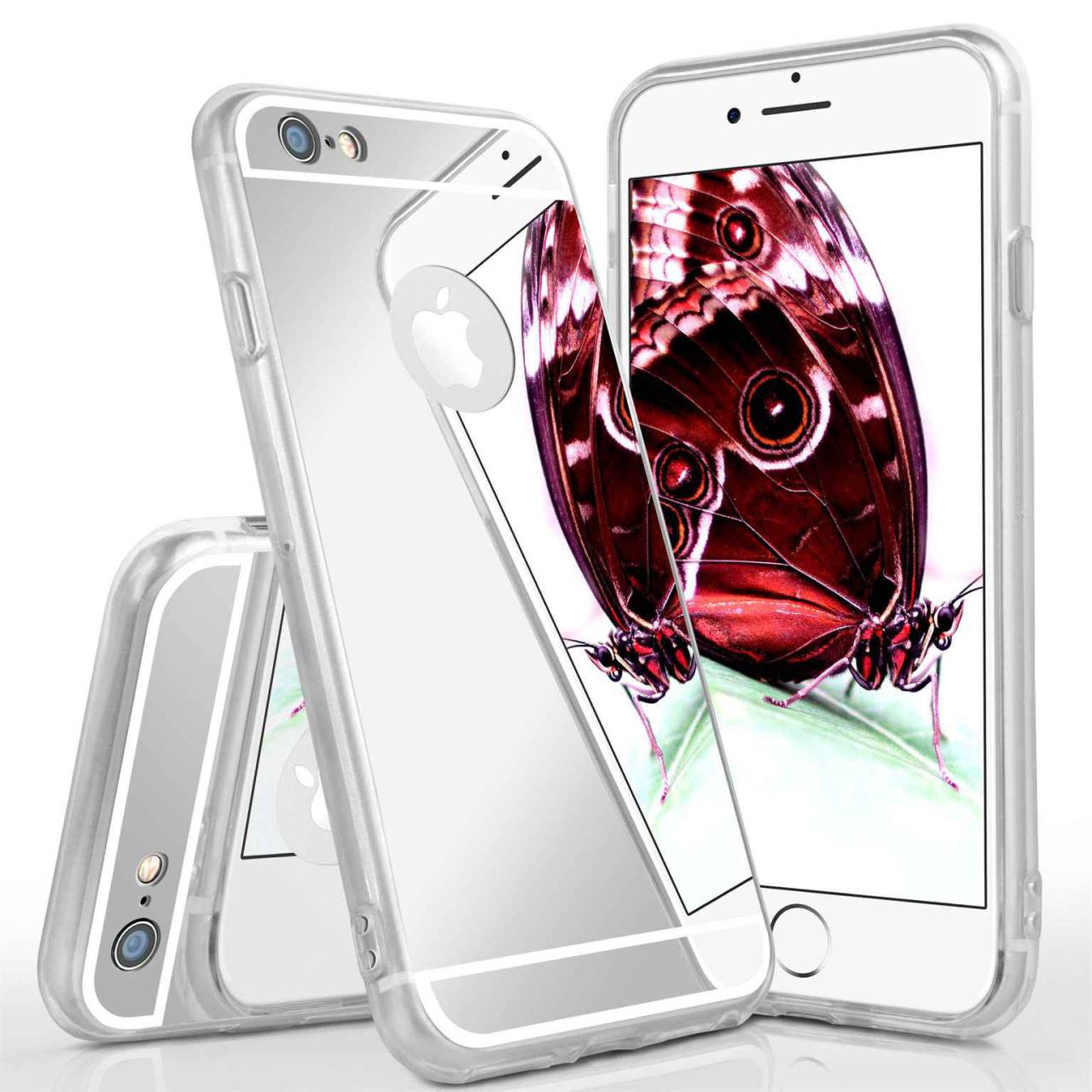 moex Mirror Case für Apple iPhone 6s Plus – Handyhülle aus Silikon mit Spiegel auf der Rückseite