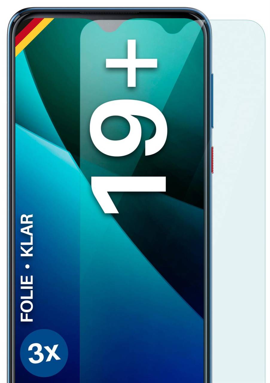 moex FlexProtect Klar für HTC Desire 19 Plus – Schutzfolie für unsichtbaren Displayschutz, Ultra klar