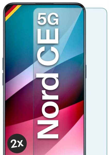 moex ShockProtect Klar für OnePlus Nord CE 5G – Panzerglas für kratzfesten Displayschutz, Ultra klar