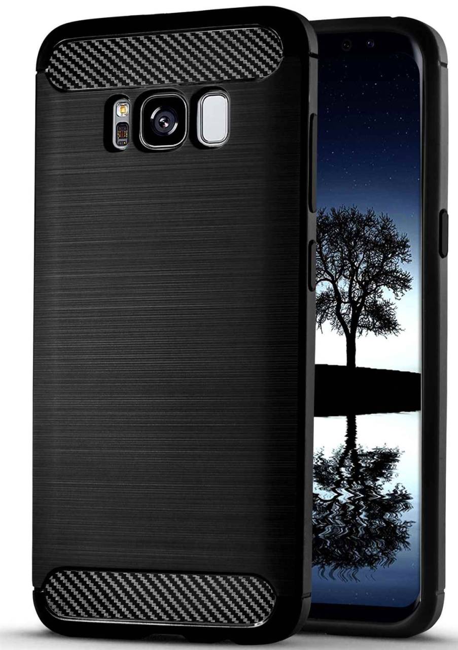 ONEFLOW Shift Case für Samsung Galaxy S8 Plus – Handyhülle aus robustem TPU in Carbon- & brushed Alu-Optik