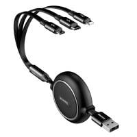 Baseus multifunktionales 3-in-1 Ladekabel - USB-C/Lightning/Micro-USB für Smartphones - 1,2 Meter - Aufrollbar – weiteres Produktbild 0