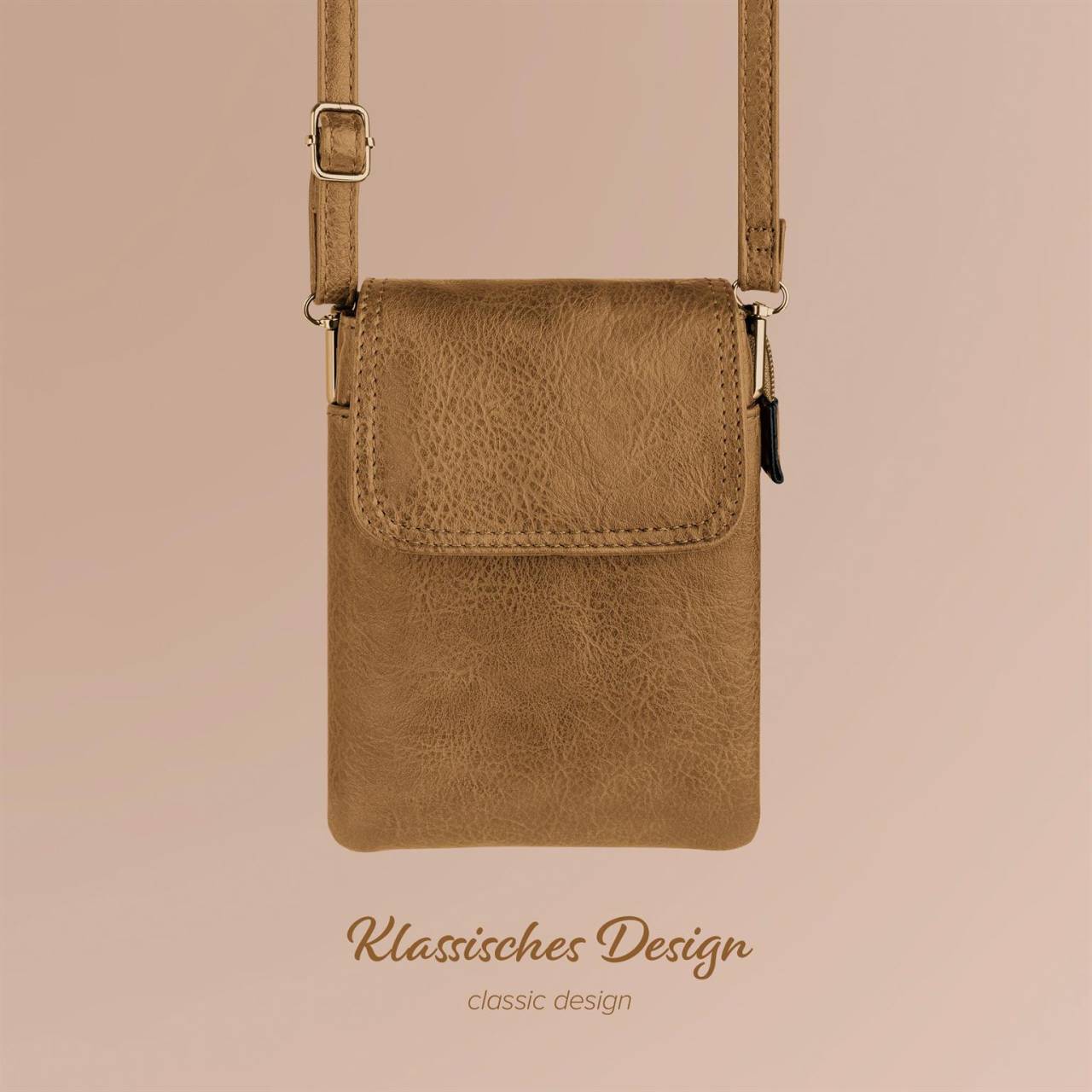moex Handytasche zum Umhängen für Damen aus Leder – Classic Sling