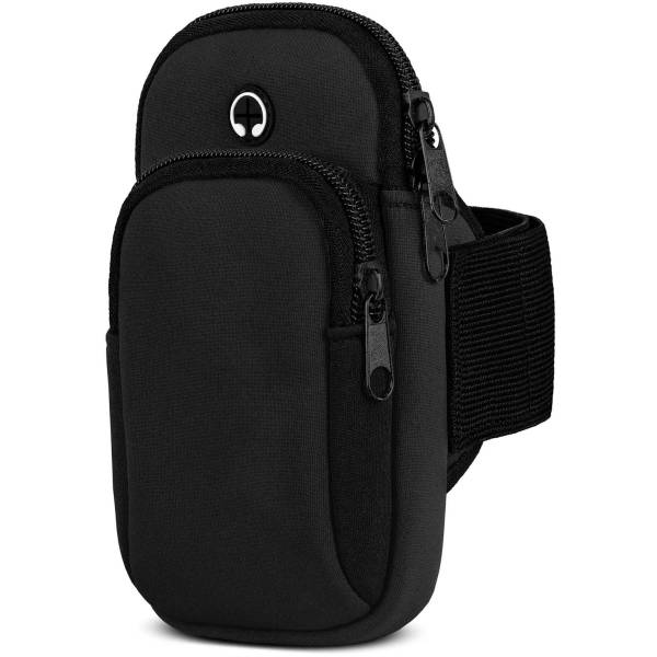 moex Fitness Case für Motorola Edge 30 Pro – Handy Armband aus Neopren zum Joggen, Sport Handytasche – Schwarz